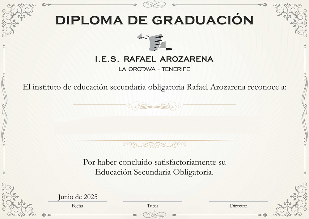Diseno de Diploma graduacion de instituto Daniel Hubscher 2025